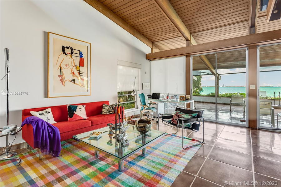 The interiors of Cindy Crawford's new Miami Beach mansion are lined with tasteful art and sleek midcentury modern furniture pieces.