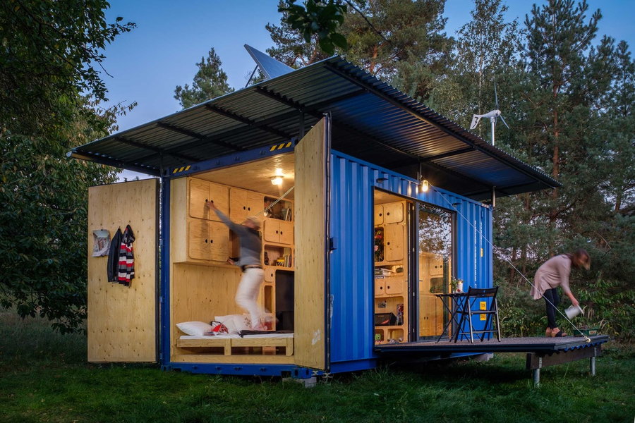 The Gaia Off-Grid Container House, designed by Czech company Pin-Up Houses.