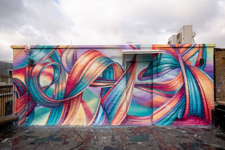 One of many gorgeous abstract murals from London-based street artist Rosie Woods.