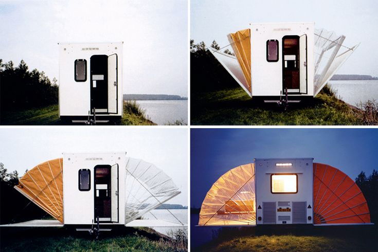 Photos show the De Markies Pop-Up Camper in several different configurations.