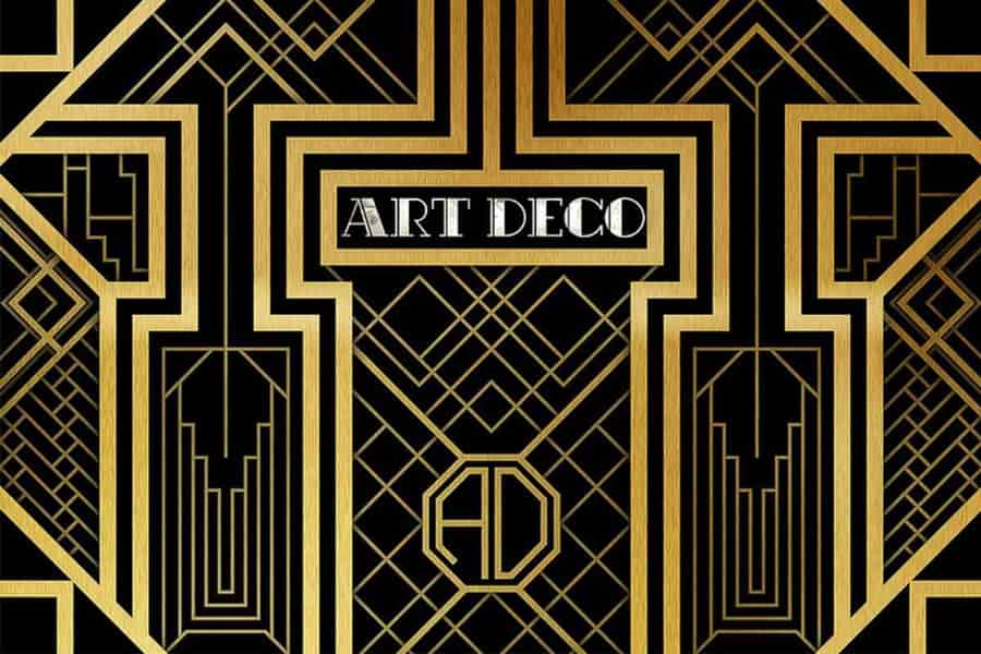 Graphic illustrating some of the Art Deco movement's more standout design features.