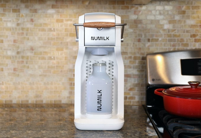 Much like a Keurig, the NuMilk Home machine allows users to quickly and easily make plant-based milks in the comfort of their homes.