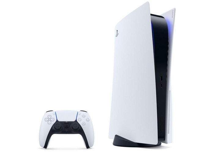 The standard Sony edition of the Playstation 5 gaming console.