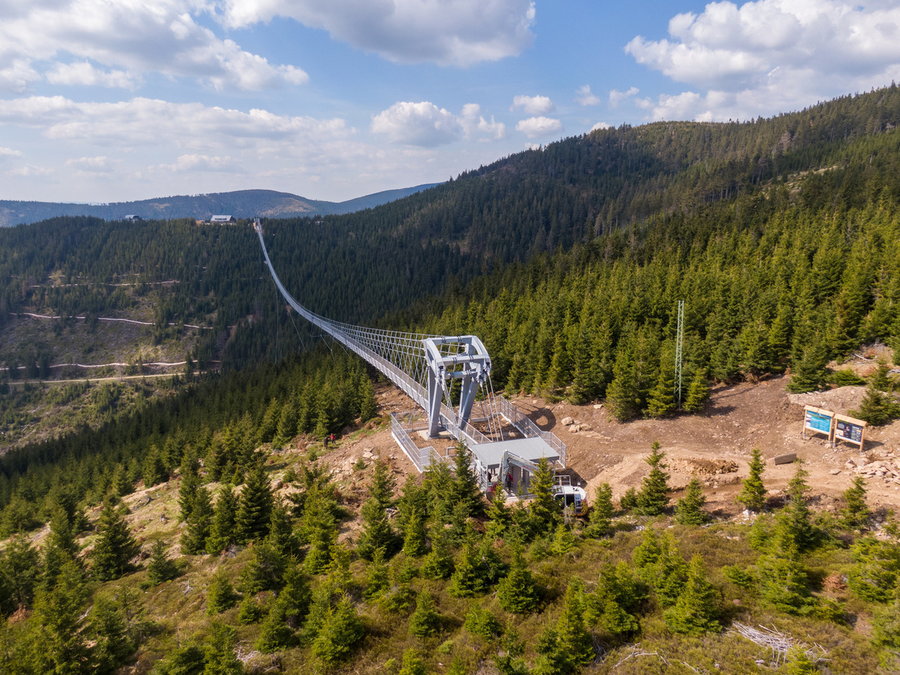 The newly-opened Sky Bridge 721 at the Dolní Morava Mountain Resort in Horsky, Czech Republic. 