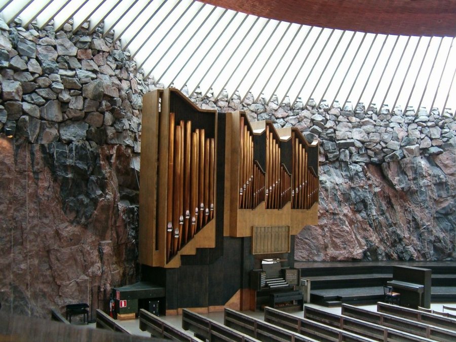 Church hidden in one of Helsinki's many underground bunkers.