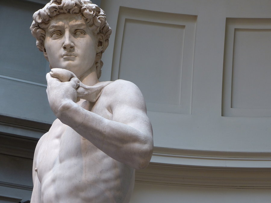 Close-up of Renaissance artist Michelangelo's timeless 