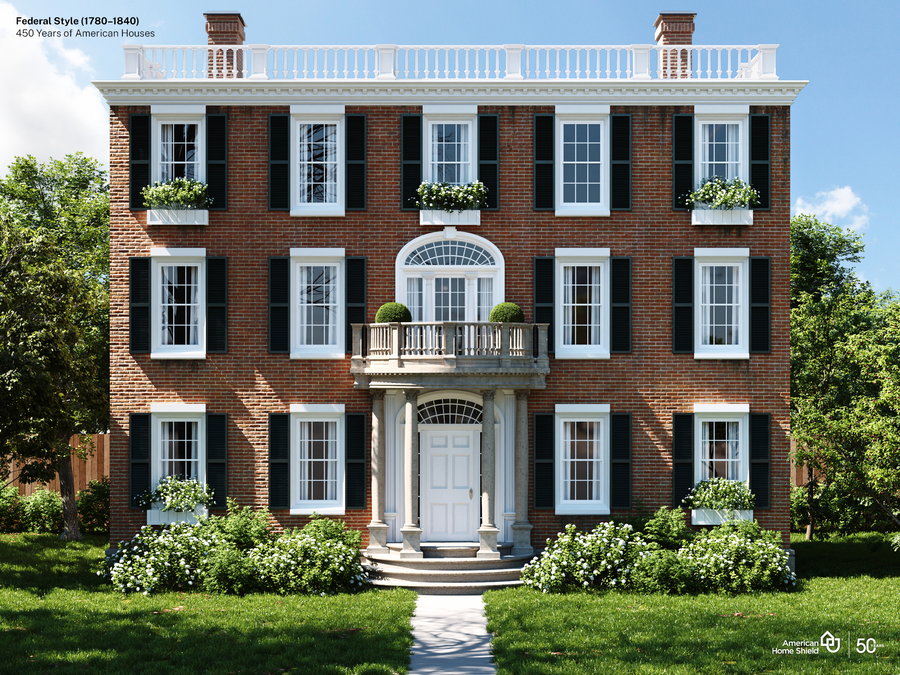 American Home Shield's re-creation of a Federal-style home, popular from 1780 to 1840.
