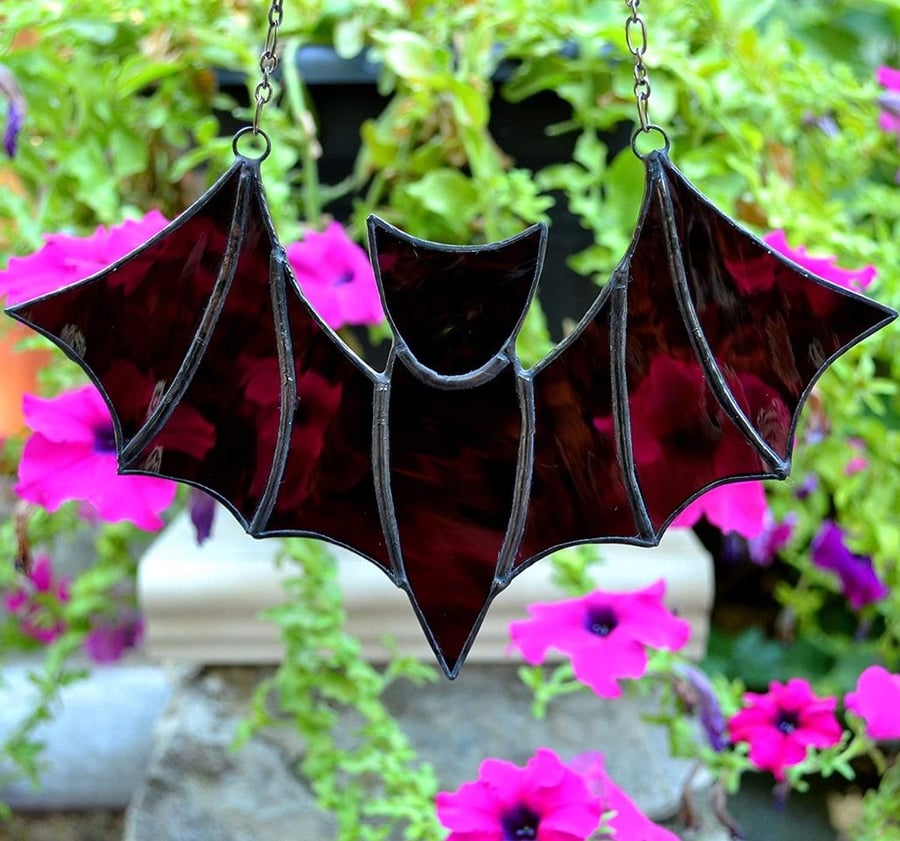 Handmade Stained Glass Bat available on Amazon.