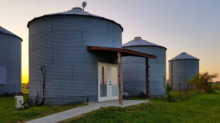 The Silos at Prairie Vale airbnb, located in Green Ridge, Missouri.