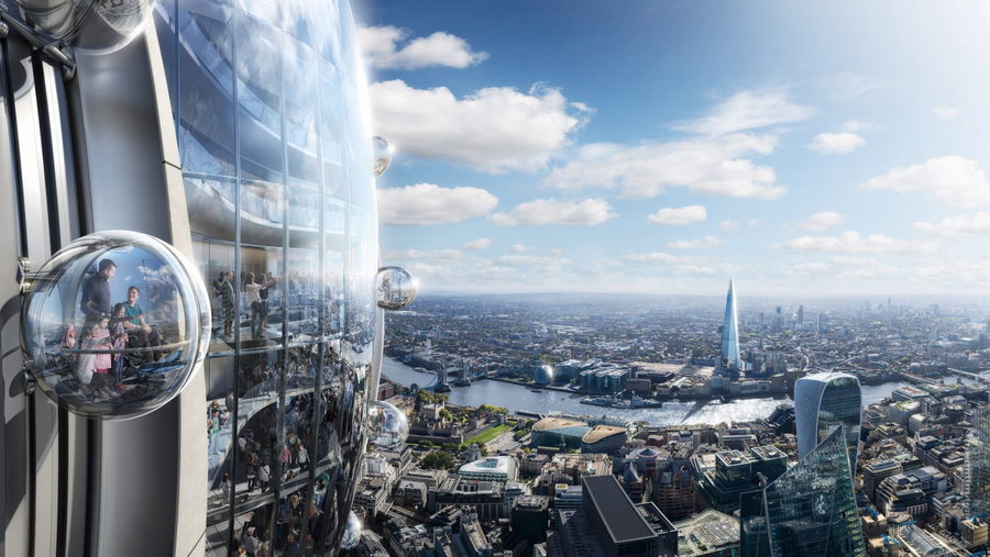External pods would allow tourists to take in London's breathtaking views from outside the Tulip Tower