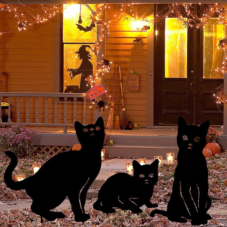 Black Cat Silhouette cut-outs available on Amazon.