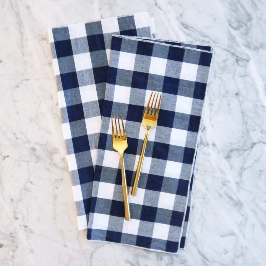 Cloth gingham napkins available on Etsy. 