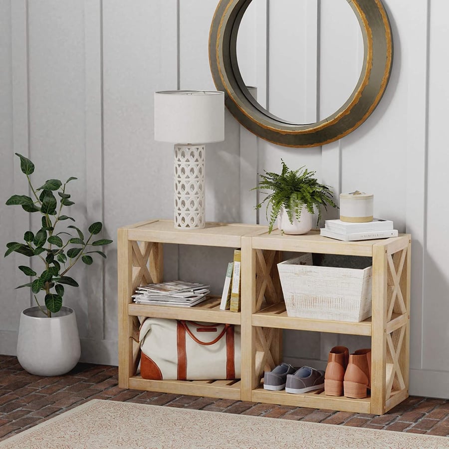 Solid Pine Rustic Farmhouse Console Table, as featured in Amazon's 2021 Big Winter Sale.