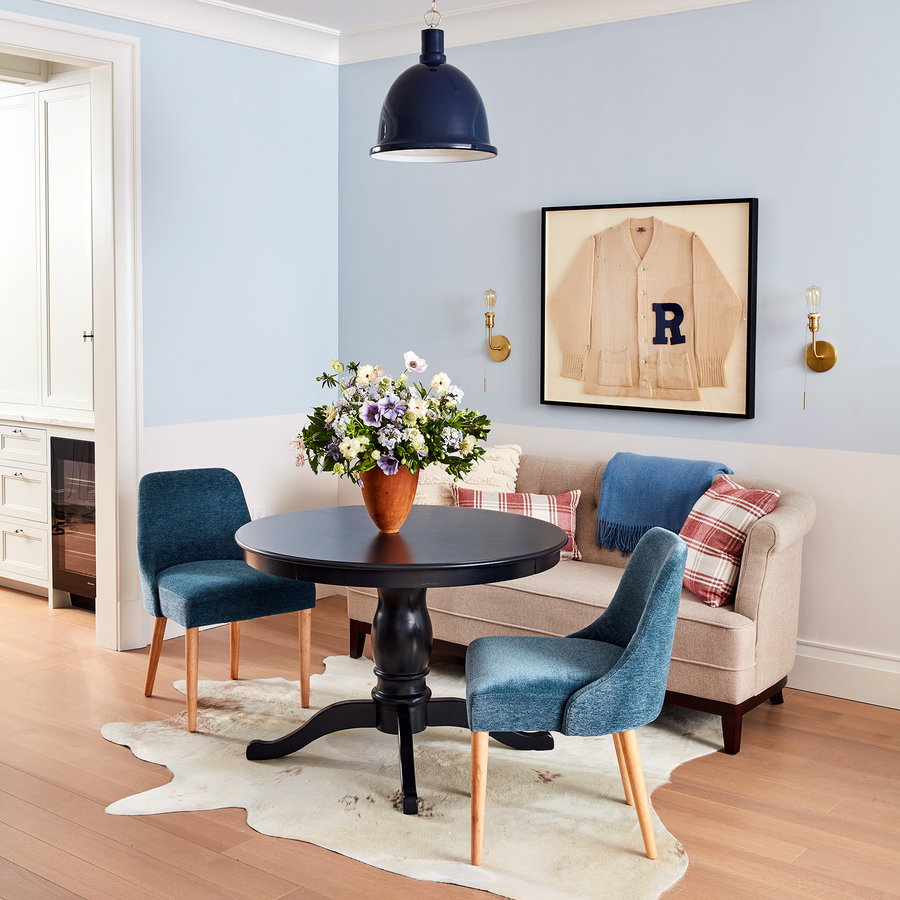 The dining area inside the 2020 Real Simple is Home is simple and swanky.