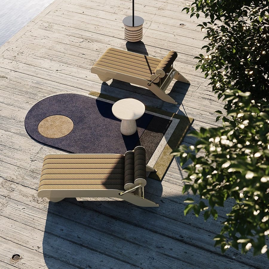 Sustainable outdoor furniture from Tapis Studio, featured at Milan Design Week 2022.