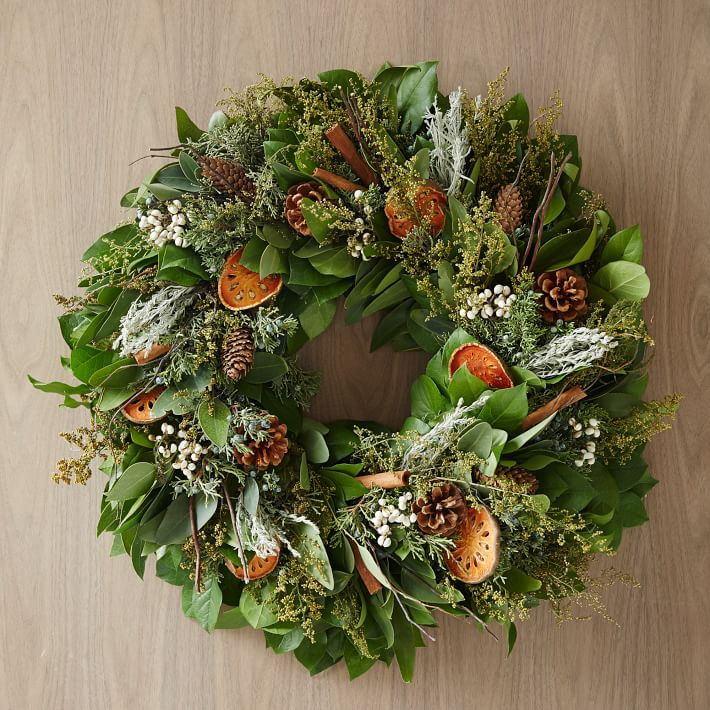 Quince wreath featured in West Elm's 2020 holiday decor collection.
