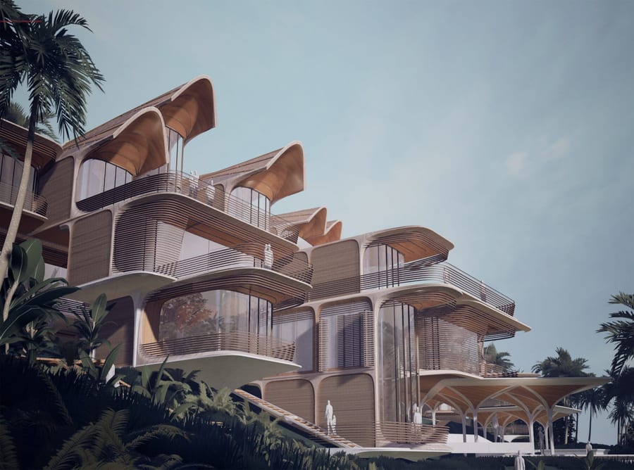Zaha Hadid Architects' Roatán Próspera project comprises a series of eco-friendly housing modules off the coast of Honduras.  
