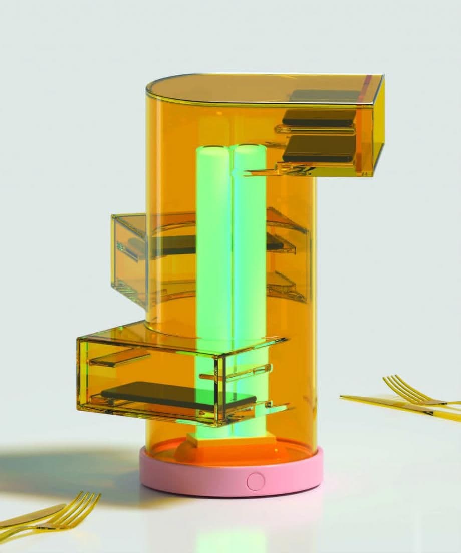 The Centrepeace multi-tiered phone sanitizer, one of eight winning designs in Bompas & Parr's new 