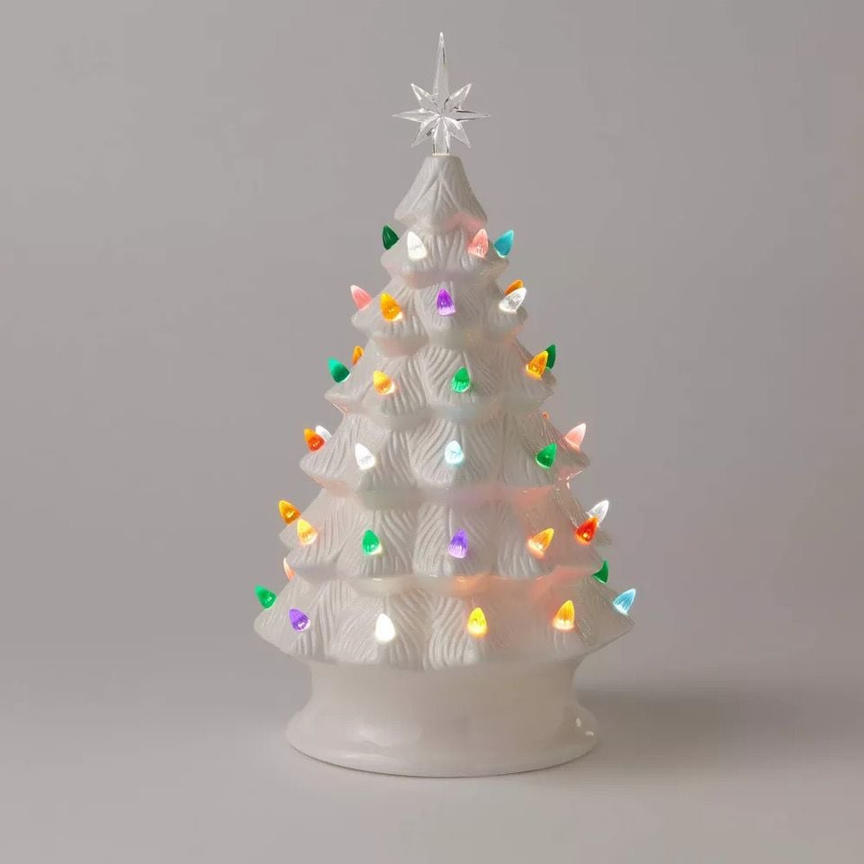 17.5” Lit Ceramic Christmas Tree featured in Target's 2022 Wondershop holiday collection.