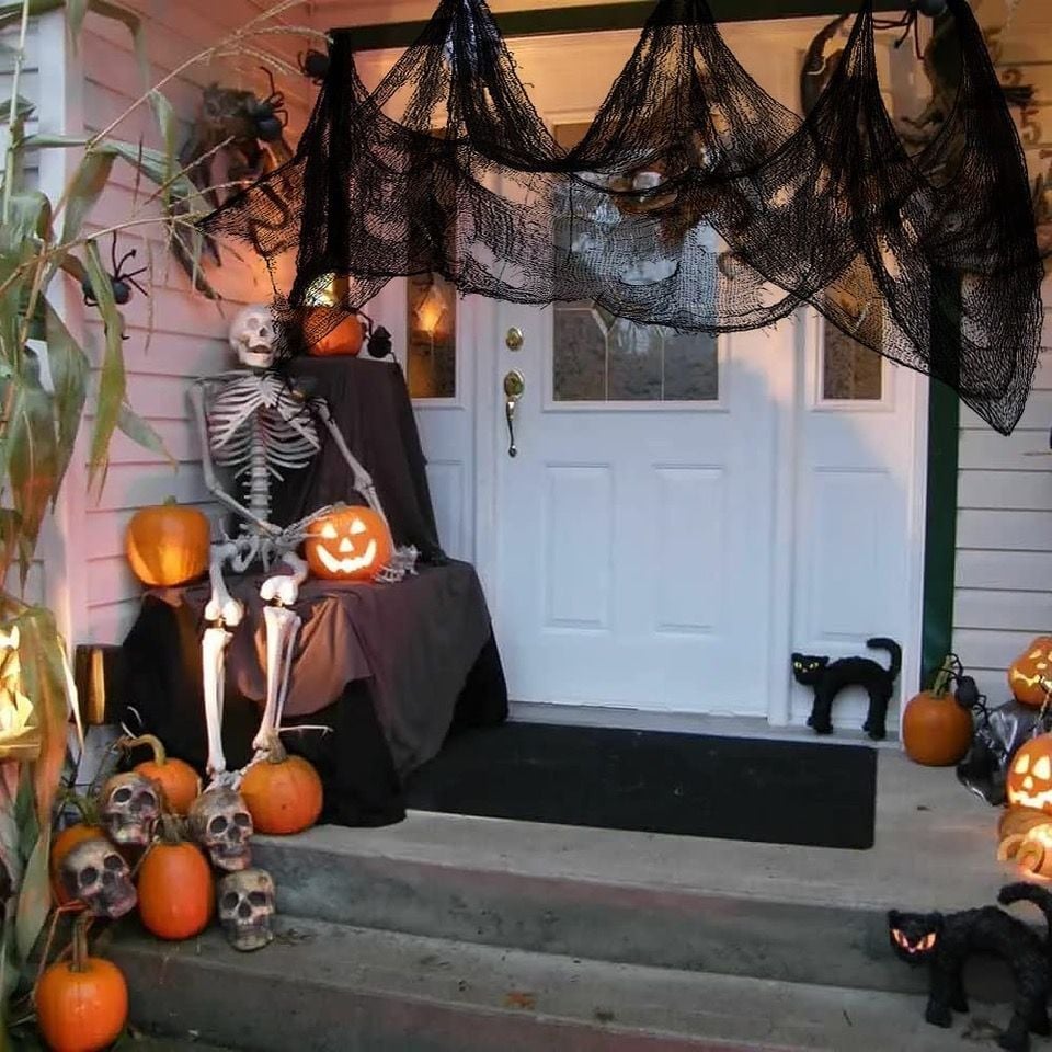 Spooky Black gauze Halloween decoration from Amazon.