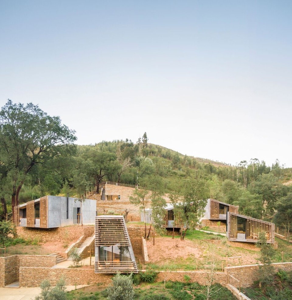 Modular concrete cabins by Summary Architecture dot the hills of Portugal as part of the new Paradinha Village Resort.