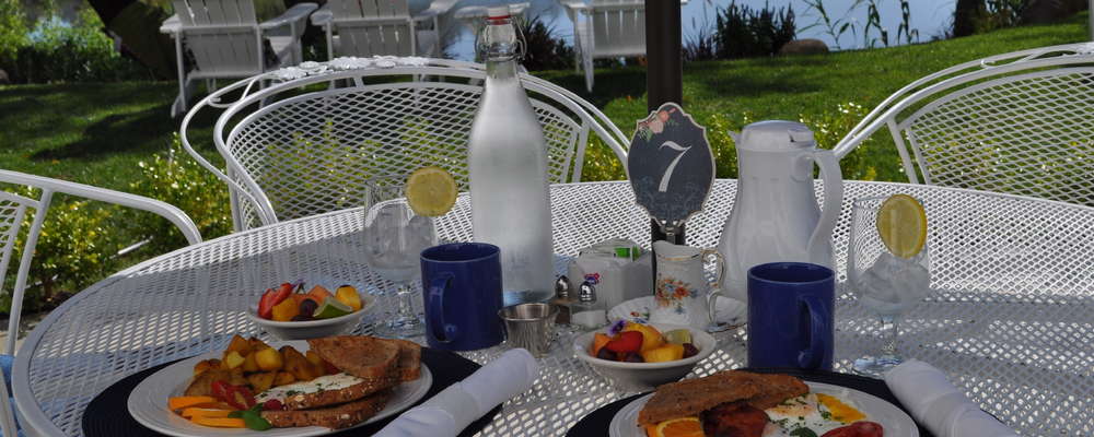 "Belle's Breakfast served daily on the patio