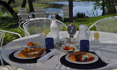"Belle's Breakfast served daily on the patio