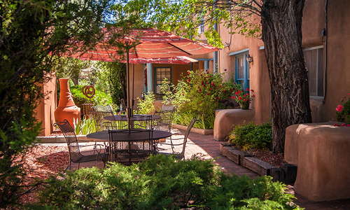 Outside courtyards provide guests with secluded, quiet areas to relax and unwind.