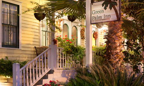 Cozy gingerbread lodging at Green Palm Inn, once sea captains' town homes near the Savannah waterfront