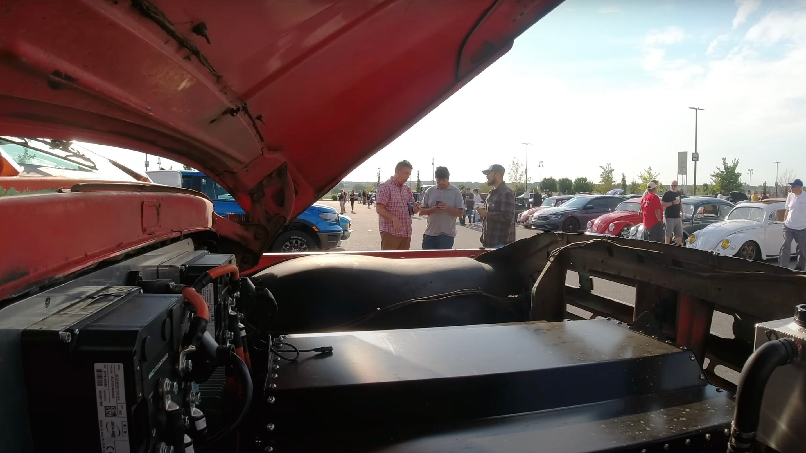 TeslaSwapped 1966 Ford F100 Conjures Up Controversy at Car Show