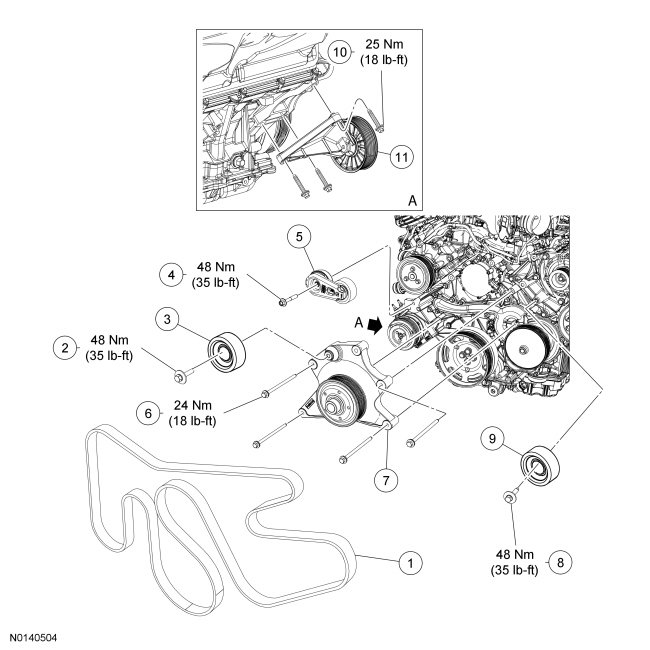 To release tension on surpentine belt for 1997 ford f150 #7