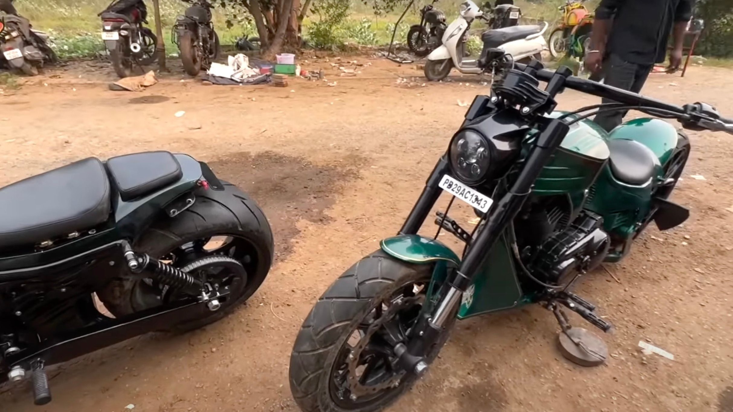 Custom made Harley Davidson motorcycles from Rebel Customs look neat