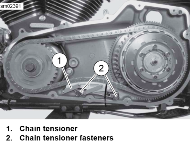Primary chain tensioner assembly