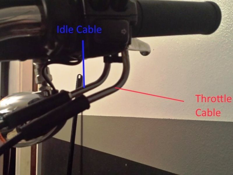 The throttle and idle cables
