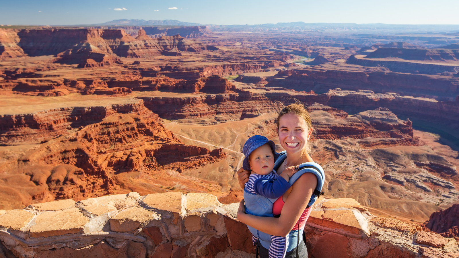mom and baby visiting Grand Canyon