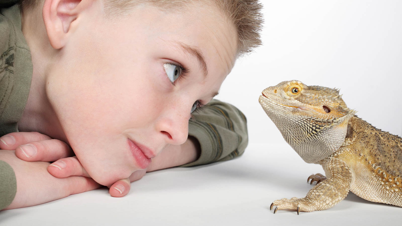 boy with reptile