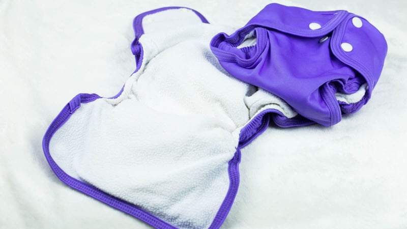 Purple cloth diaper