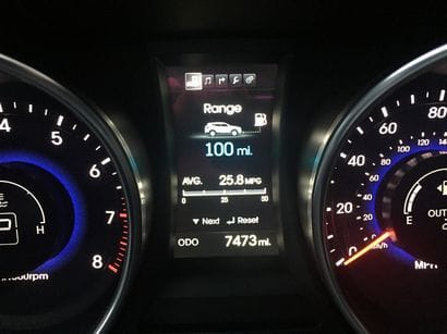 2016 Hyundai Santa Fe Sport AWD 2.0T mileage detail