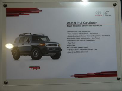 2014 FJ Cruiser Ultimate Edition key features placard