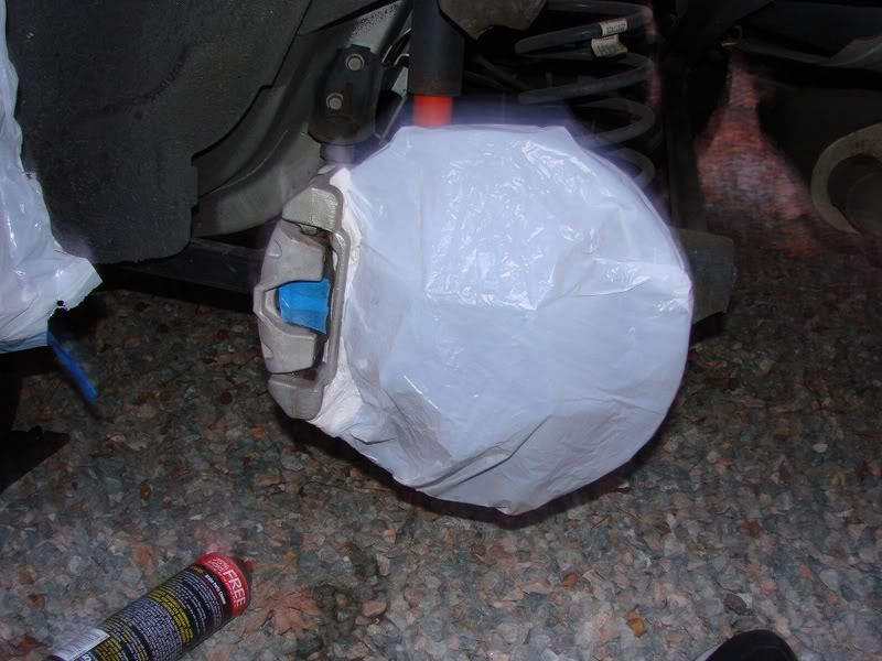 Plastic bag around rotor