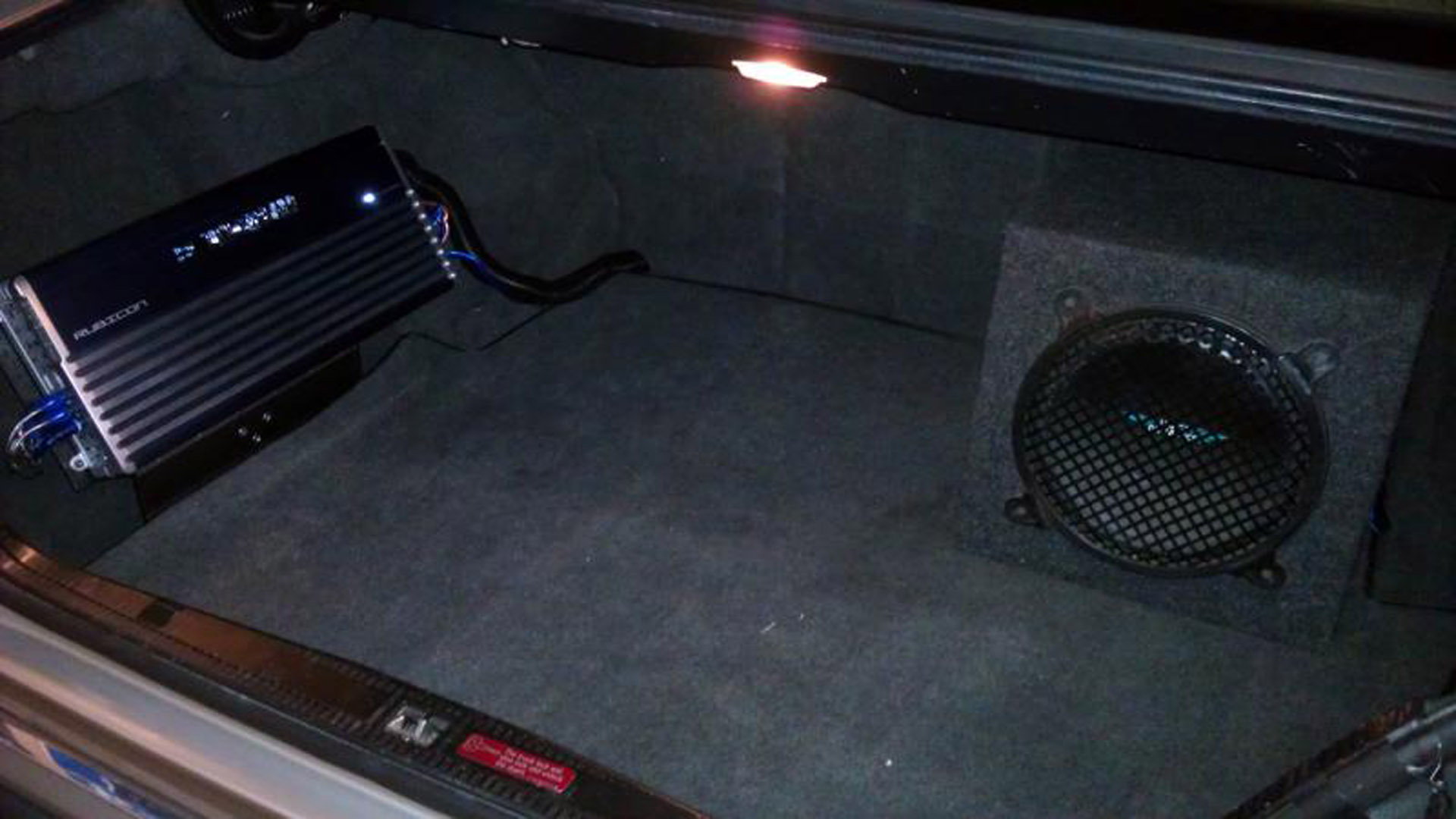 how to install a powered subwoofer to a factory stereo