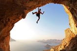 rock climber hanging