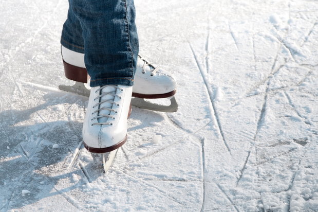 ice skates on snow
