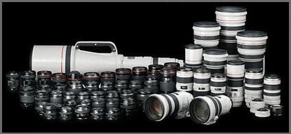 Canon EF lenses.  Photo (c) Canon USA.