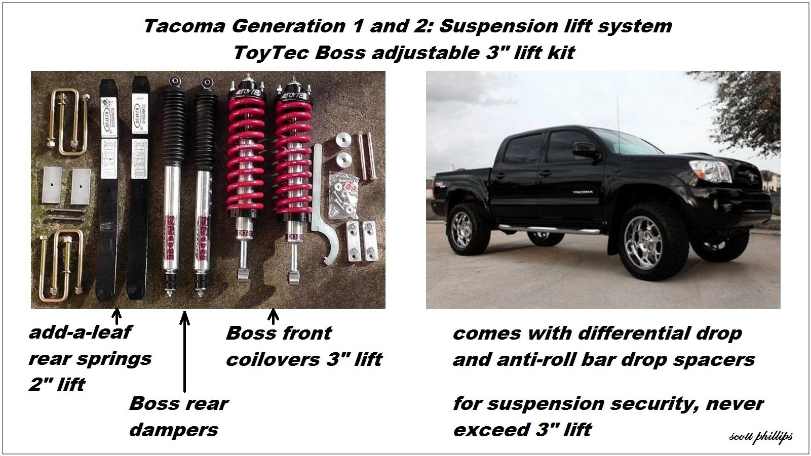 toyota tacoma lift kit springs dampers DIY modifications
