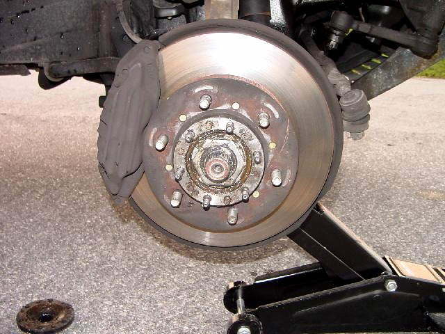 Jack up truck and remove wheel