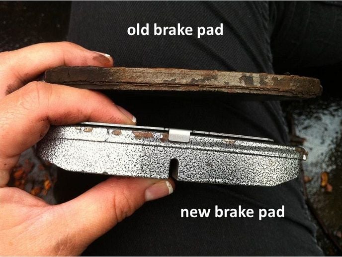 Make sure your brake pads have enough thread on them