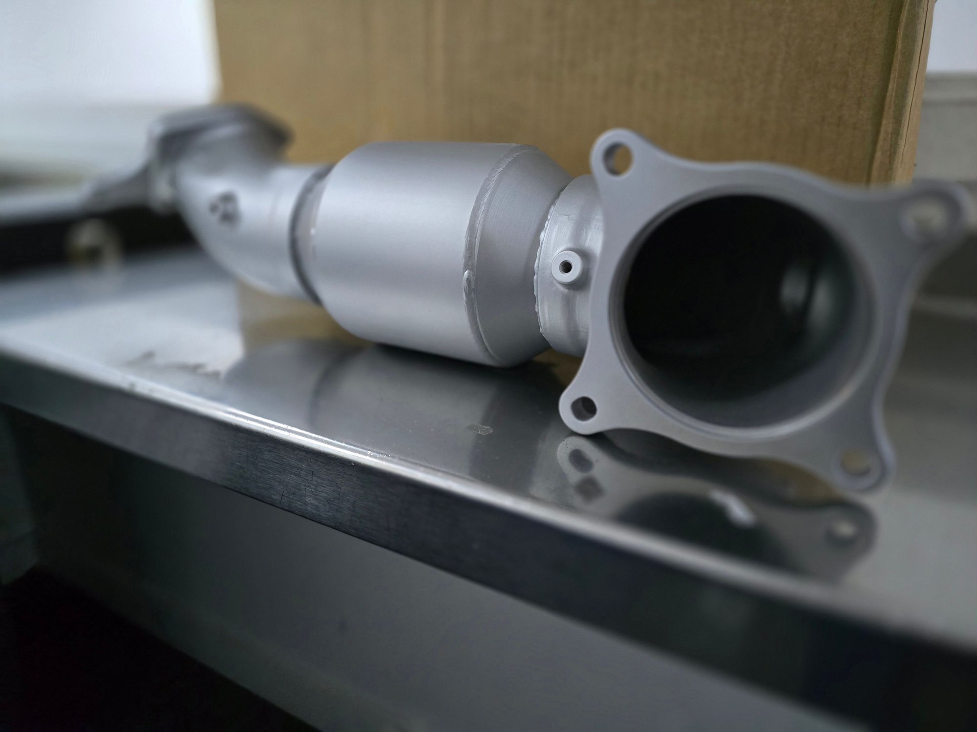 This guy is next... Two Step Performance (TSP purchased the specs from PRL who is no longer making these - Until they redesign one?) downpipe. This one is cerakoted/ceramic coated.