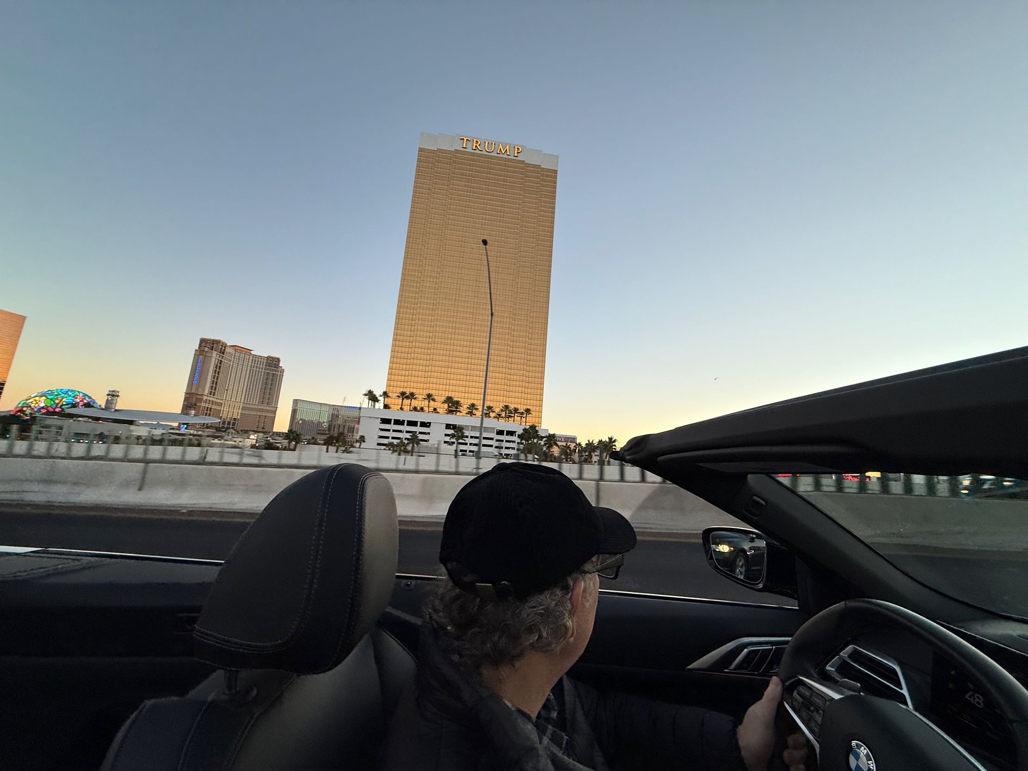 friend driving me around in his rented BMW