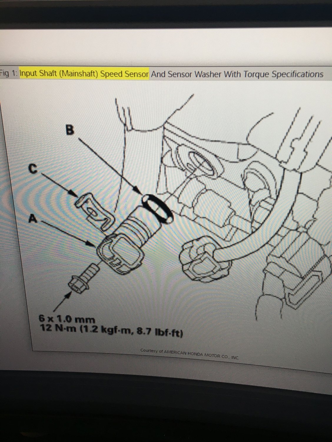 Output Shaft Speed Sensor P0722 AcuraZine Acura Enthusiast Community